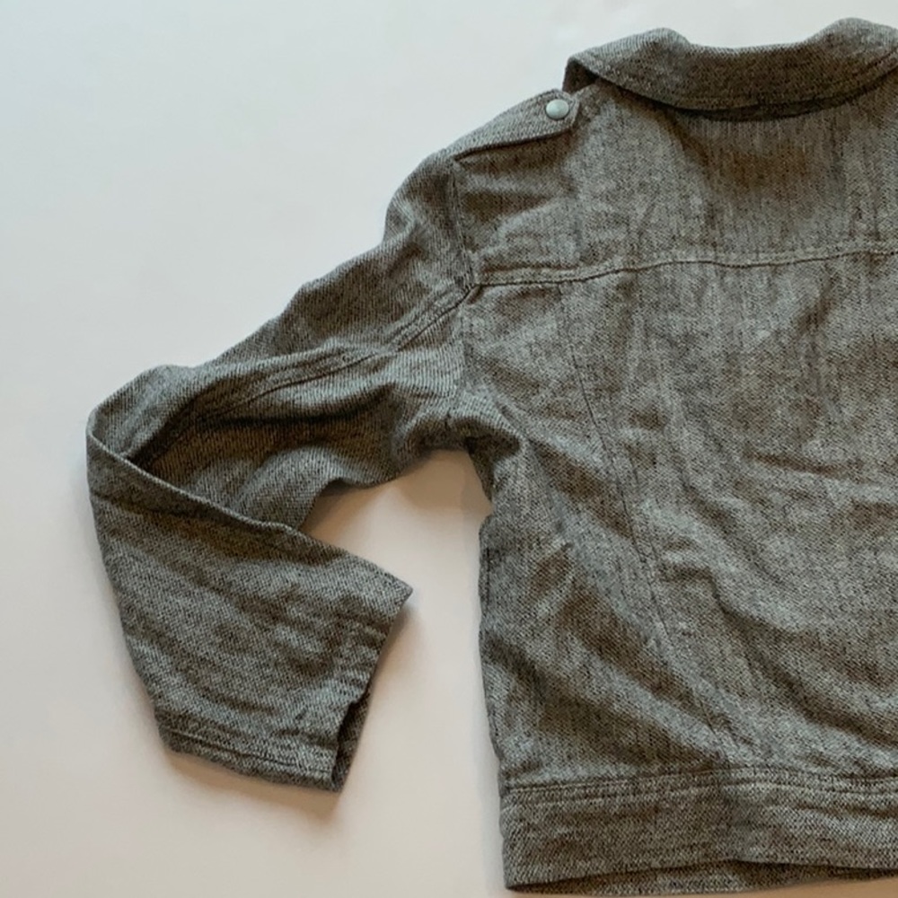 Loft Outlet Linen Blend Moto Jacket Light Gray/ Charcoal Marl Size Small - Picture 9 of 14